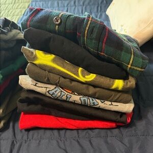 Plaid and Graphic T-Shirts Bundle